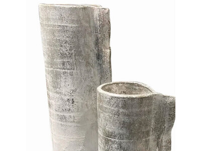Escamas Large Floor Vase, White &amp; Grey