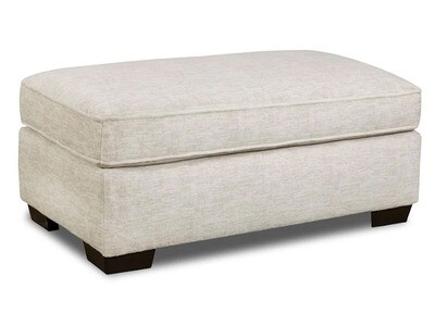 Upholstered Square Ottoman, Off-White