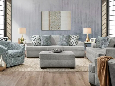 Upholstered Square Sofa, Grey