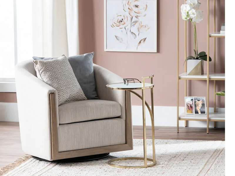 Round Accent Table Gold Plated