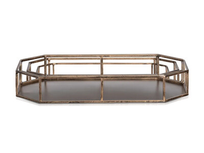 Bronzed Hue Metal Trays Set-3