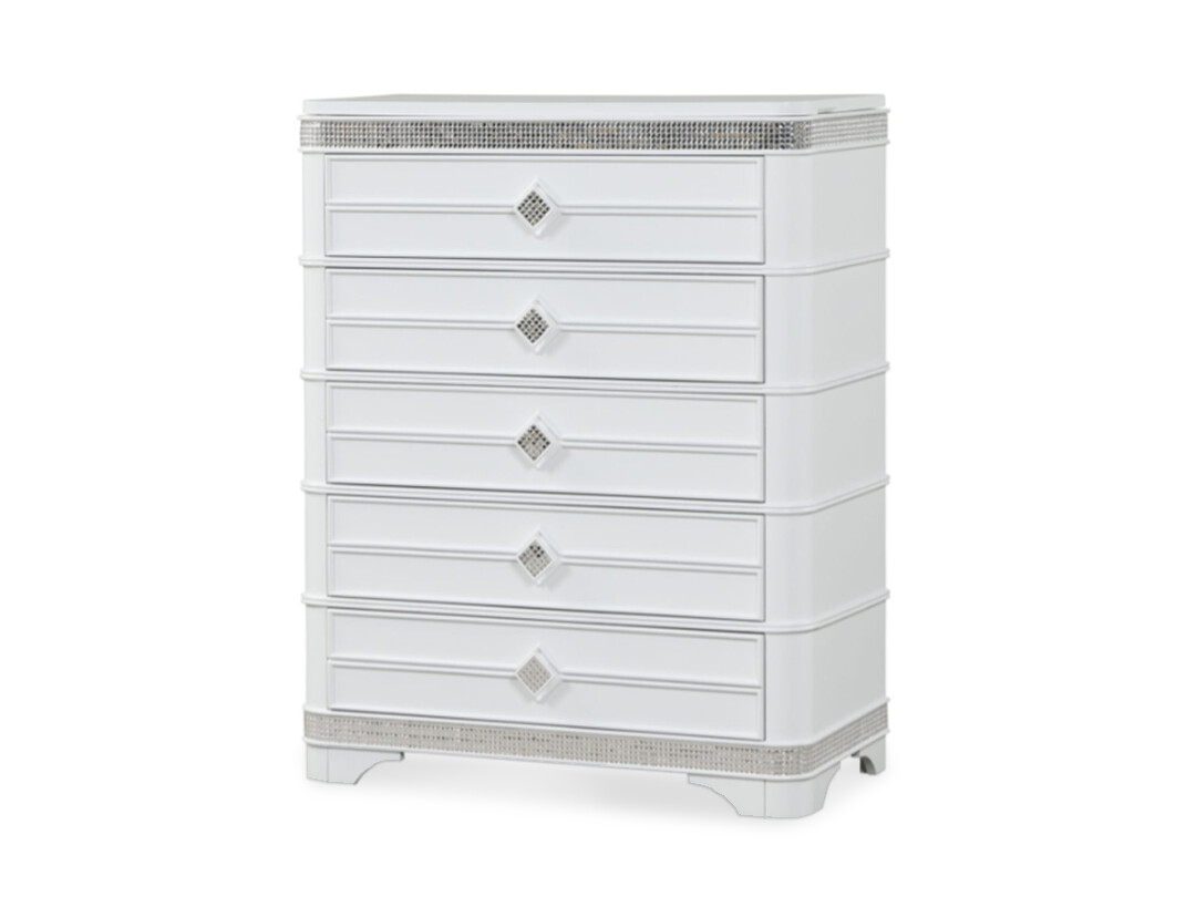 Glam 5-Draw Chest, White