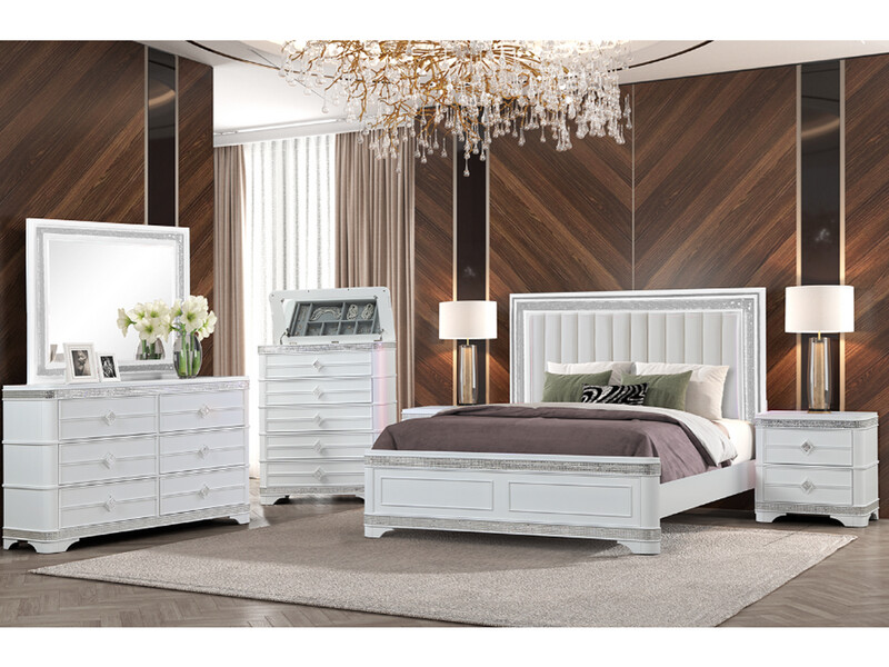 Glam 5-Draw Chest, White