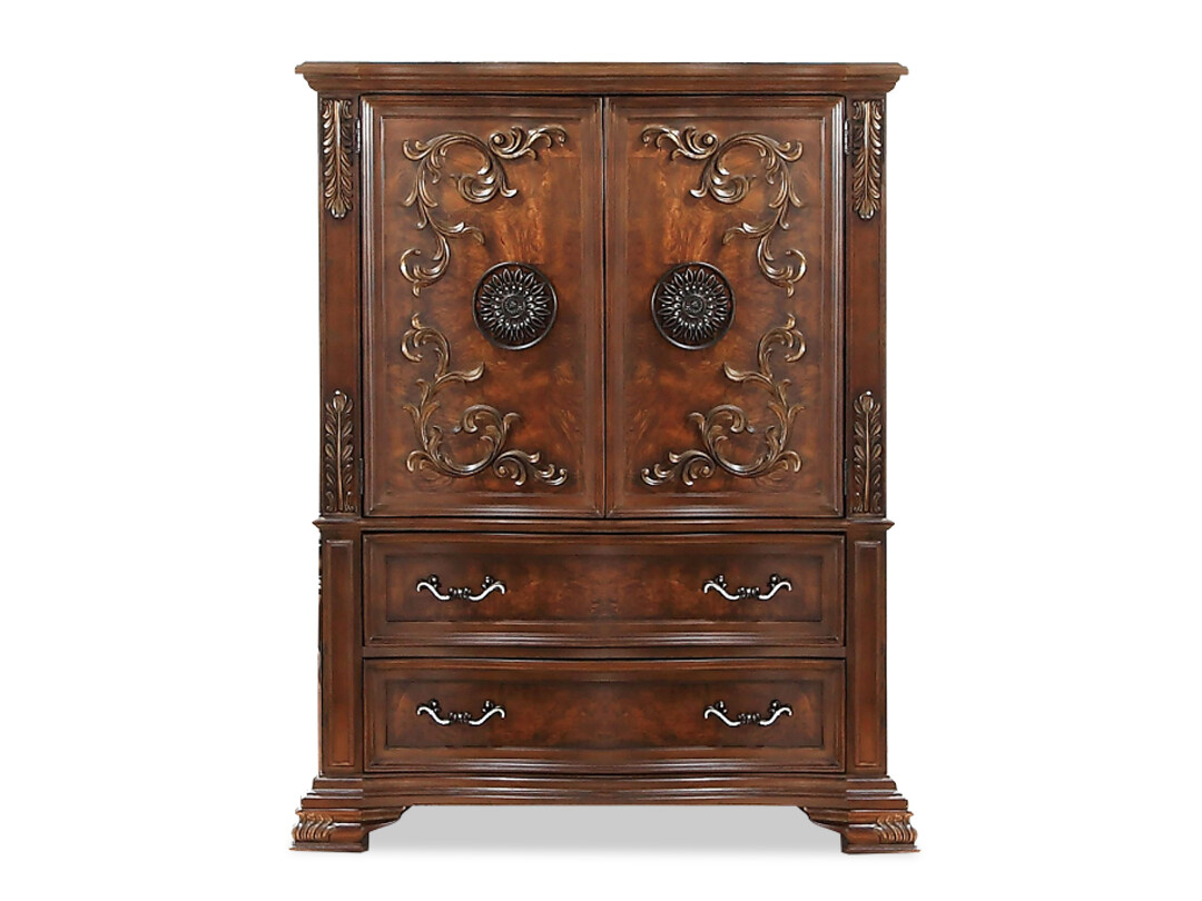 French 2-Draw, 2-Door Chest, Victorian, Wood