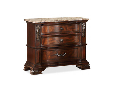 French 3-drawer, Victorian Nightstand, Wood