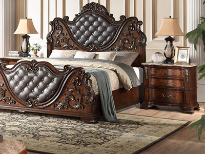 French 3-drawer, Victorian Nightstand, Wood