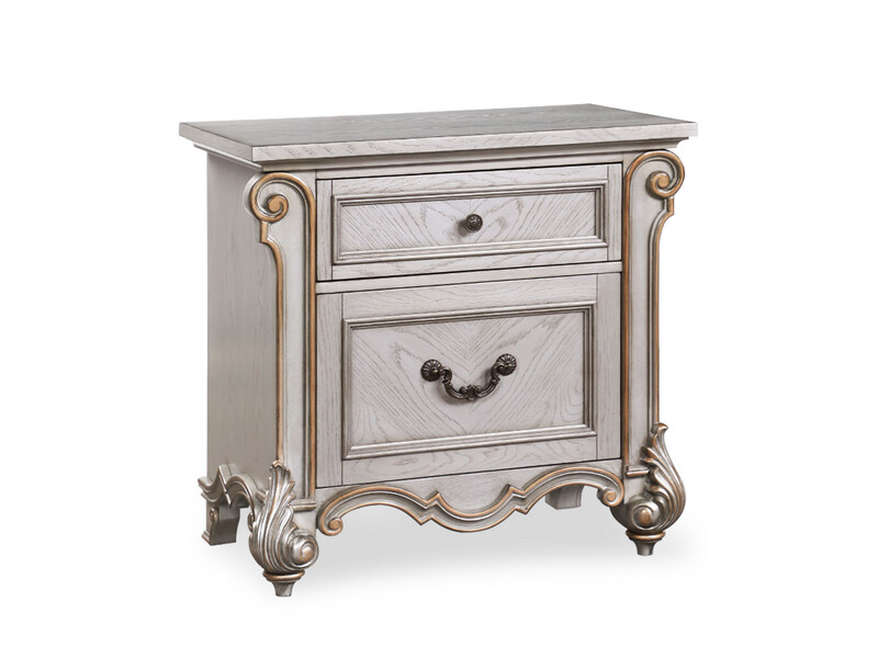 French /Victorian Mel  2-Drawer Nightstand