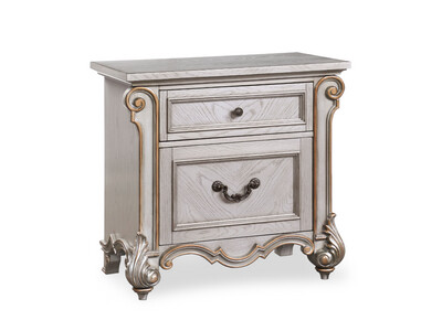 French /Victorian Mel  2-Drawer Nightstand