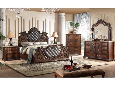 French Sacramento King Bed, Wood