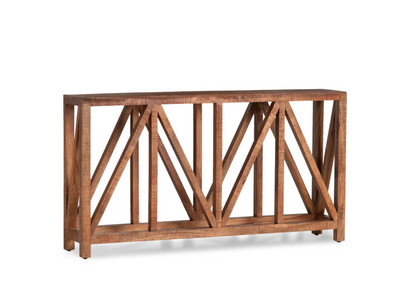 Modern Country Rustic Geometric Design Wood Console-Sofa Table