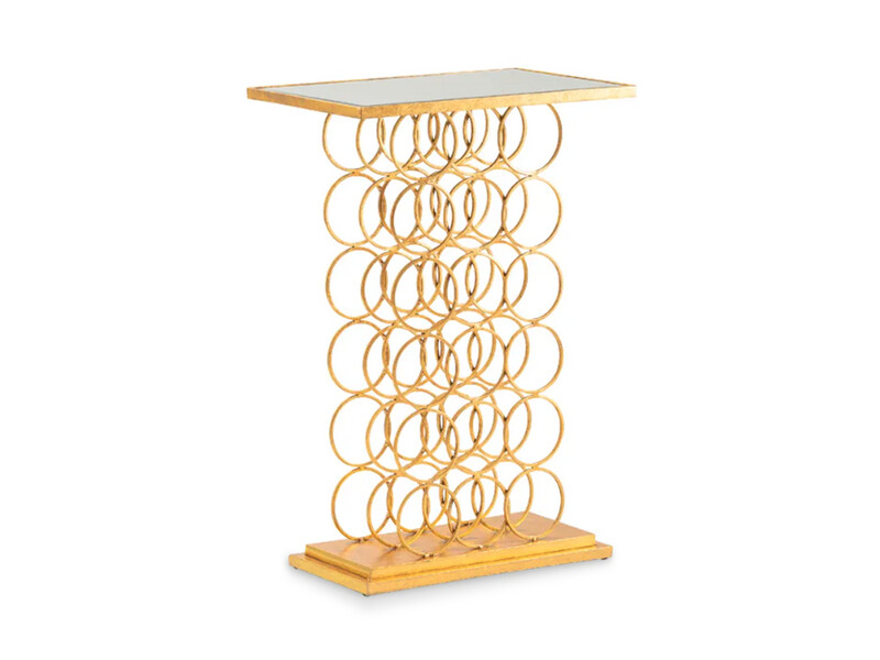 Wine Rack Console, Gold