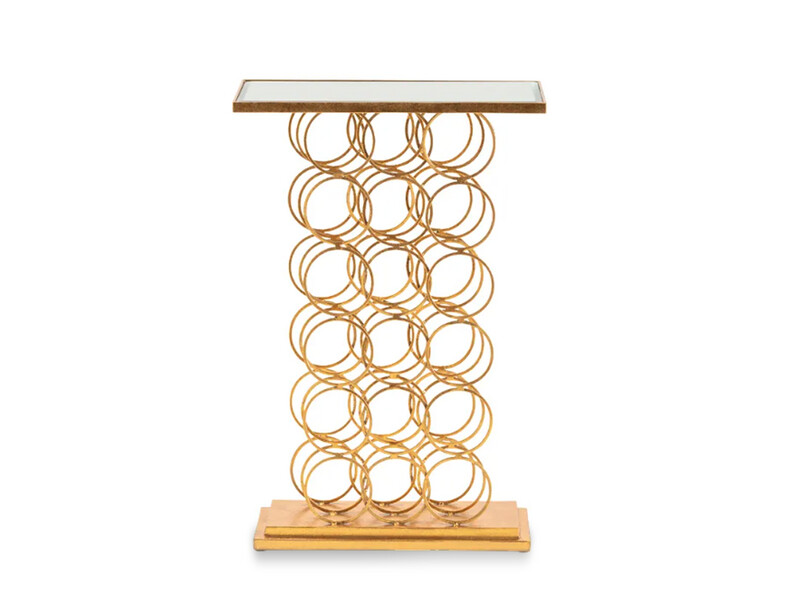 Wine Rack Console, Gold