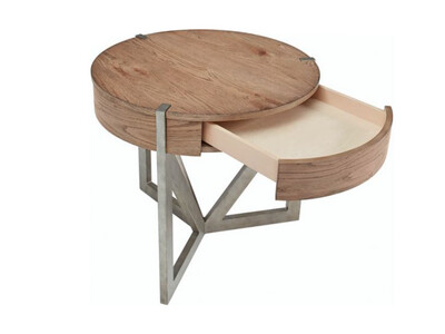 Passage Round End Table, Wood
