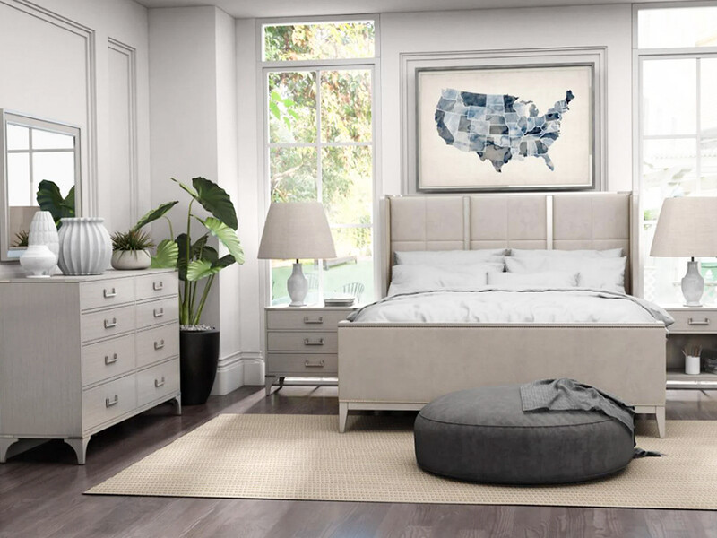 Wrapped Frame Upholstered King Bed