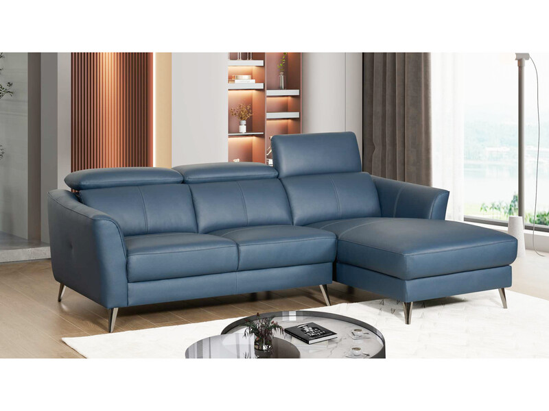 Adjustable Chaise Sectional, Dark Blue