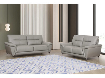 Mid-Century Pillow Arm Sofa or Loveseat,  Beige and Light Grey