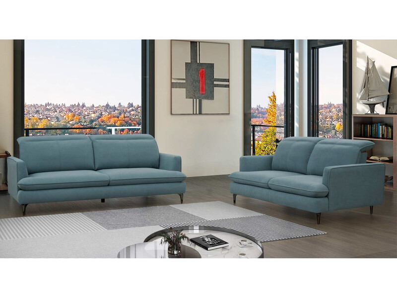 Mid-Century Pillow Arm Sofa or Loveseat,  Light Blue