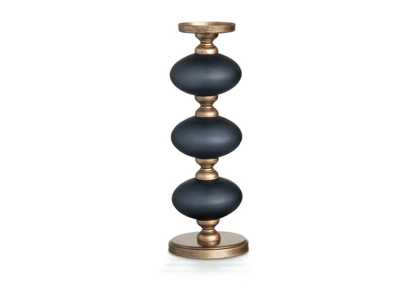 Candleholders, Blue &amp; Gold