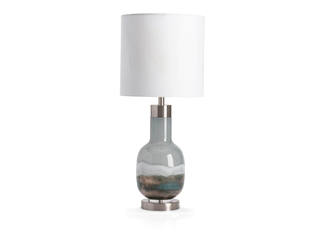 Glass Lamp/Nightlight, Grey, Blue and Brown Hues