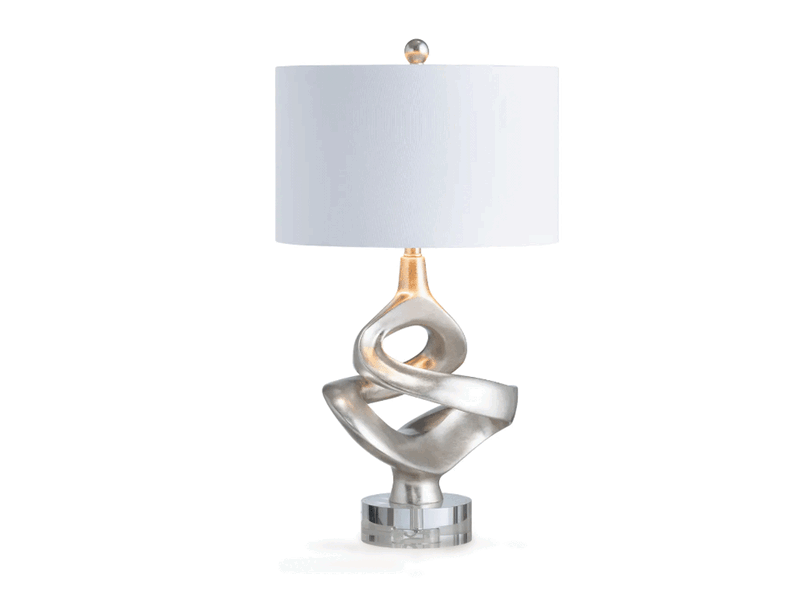 Sculptural Table Lamp, Silver