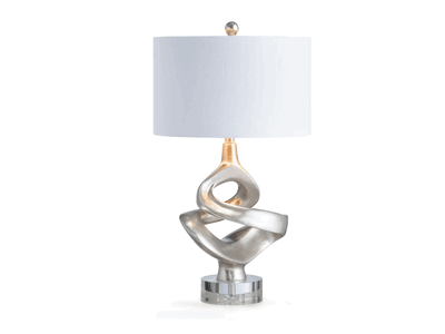 Sculptural Table Lamp, Silver