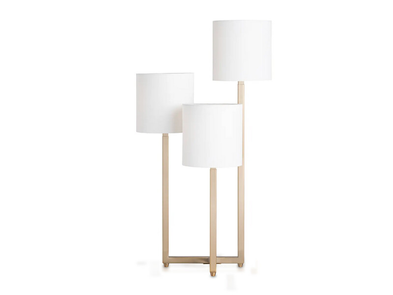 Triple Light Table Lamp, Brass