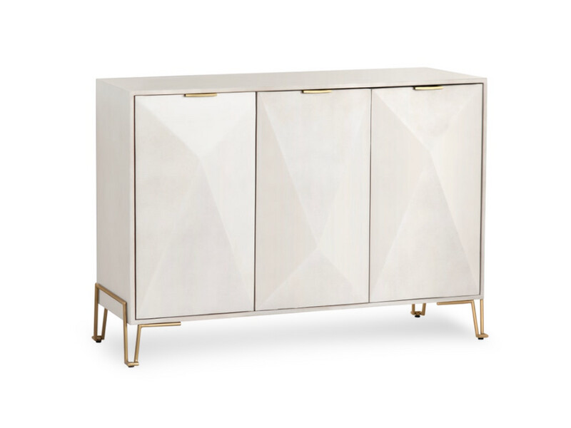 3 Doors Minimalistic White Cabinet
