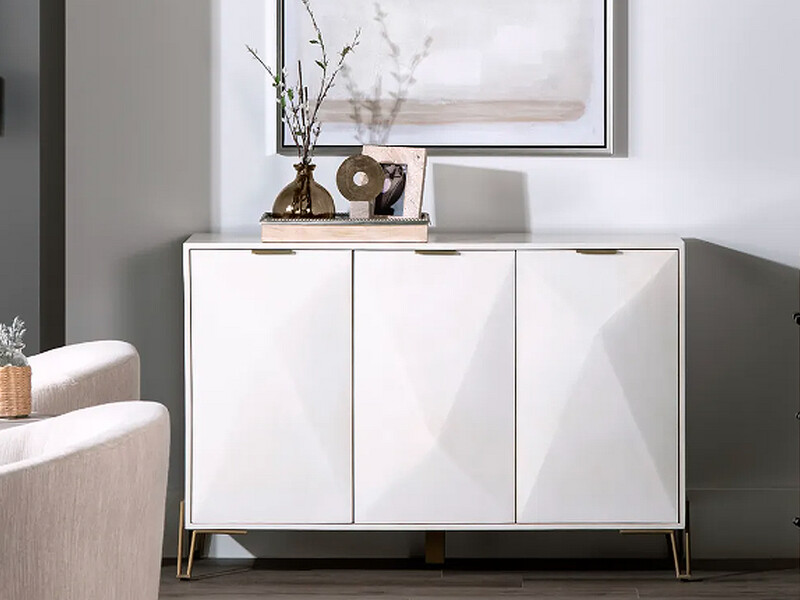 3 Doors Minimalistic White Cabinet