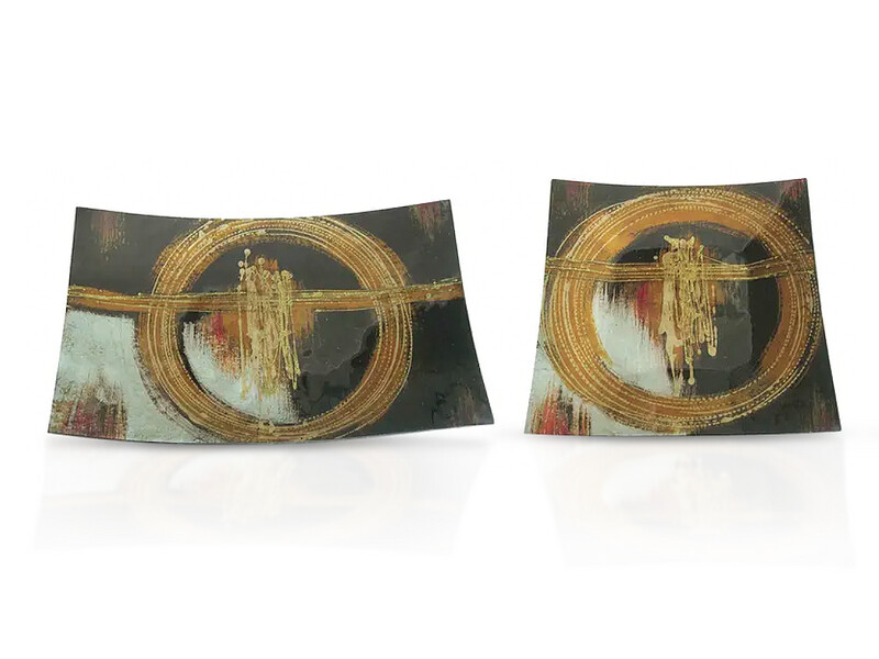 Abstract Glass Patterned Trays, Available in Two Different Sizes