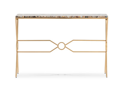 Agate Rectangular Console Table/Desk, Gold