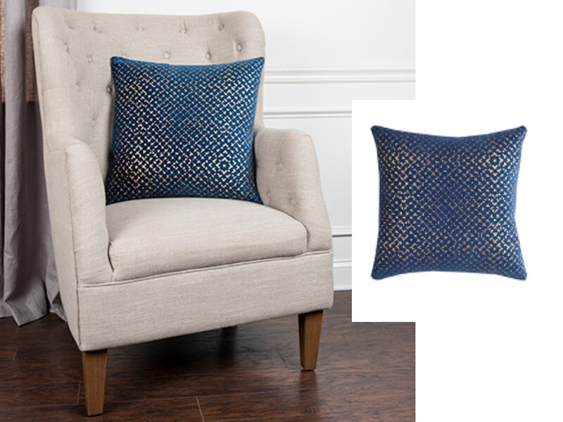 20&quot; x 20&quot; | Pillow Cover, Blue &amp; Gold
