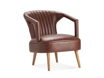 Opulence Faux Leather Arm Accent Chair, Brown