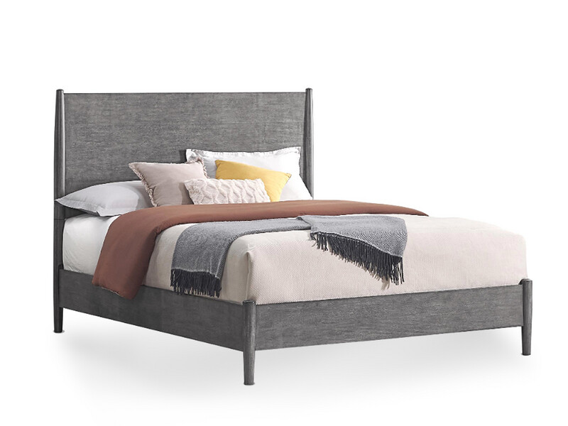 Mid-Century Queen Bedroom Modern Set, White, Grey and Black