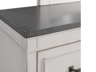 Exquisite Coastal 2-Draw Nightstand, Grey and White