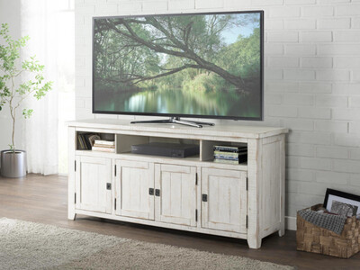 4 Door TV/Entertainment Stand/Console, White