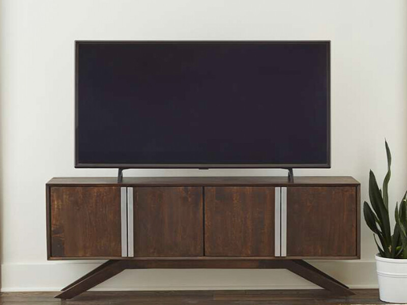 Mid-Century 4 Door TV/Entertainment Stand, Wood