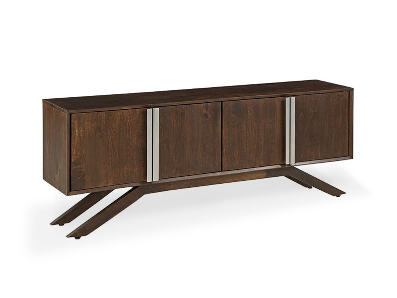 Mid-Century 4 Door TV/Entertainment Stand, Wood