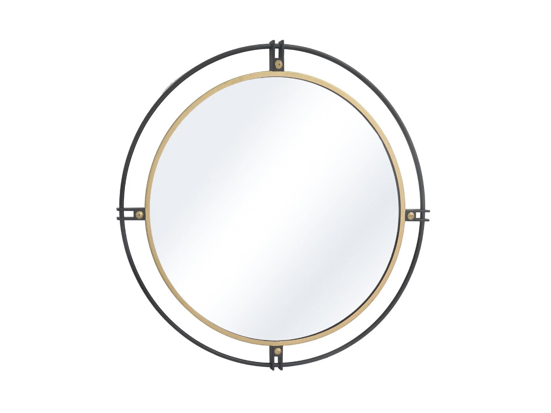 Metal Gilded Frame Round Mirror