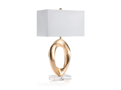 Gold Freeform Leaf Table Lamp