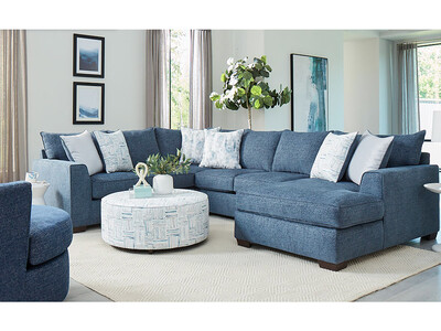 Coastal Fabric Sectional, Navy