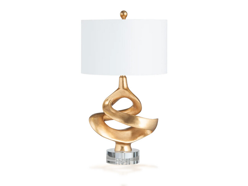 Freeform Gold Leaf Table Lamp