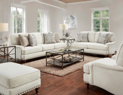 Nail Head Transitional Sofa, Cream