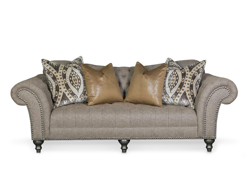 Tufted Back Desert Brown Sofa