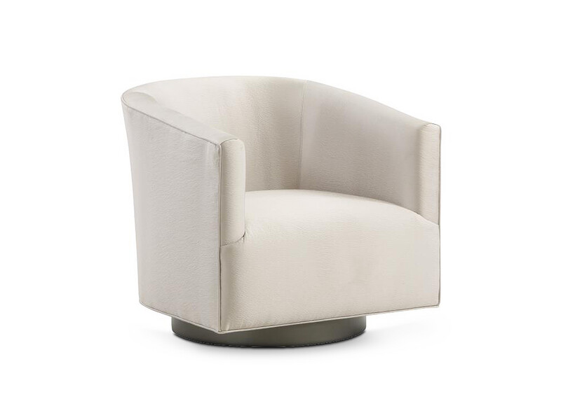 Barrel Swivel Armchair, Light Beige