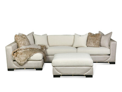 Sleek L Sectional, Pearl White