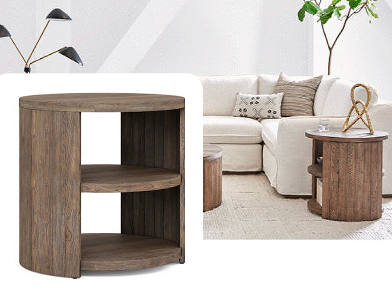 Round Wood End Table