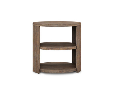 Round Wood End Table