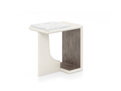 Chairside Accent Table, White Chairside Accent Table, White