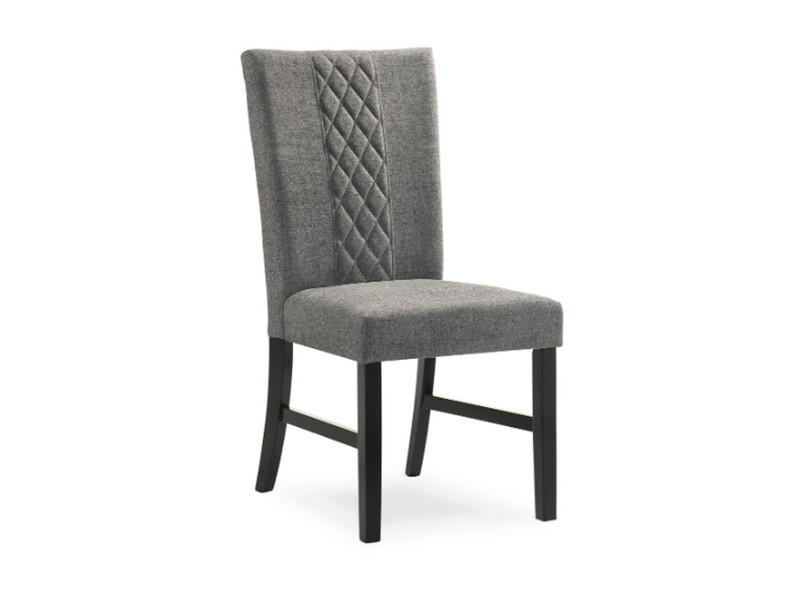 6 pc Lux Dining Room Set,  Grey Upholstered