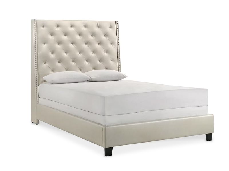 Chic Queen Upholstered Headboard, Cream